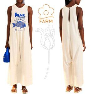 FARM RIO White Mar Da Bahia Organic Cotton Jumpsuit